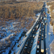 Traffic backed up on Virginia Highway 1 after being diverted from I-95 near Fredericksburg, Virginia on Jan. 4, 2022.